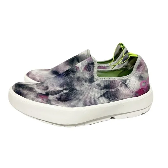 NEW Oofos Womens Size 6 OOmg Eezee Slip On Sport Recovery Shoes Tie Dye Pink - Picture 2 of 8